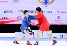 Восемь финалов второго дня турнира по самбо Восемь финалов второго дня турнира по самбо